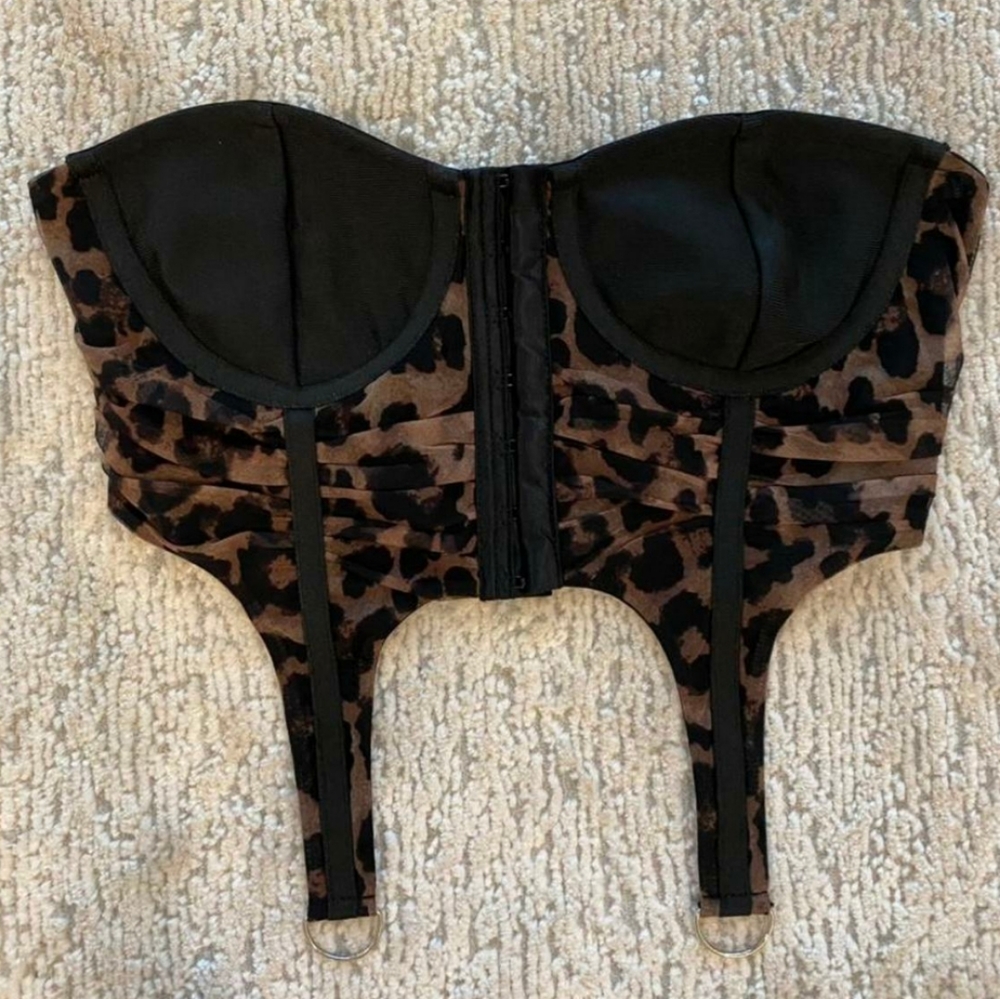 Leopard corset top